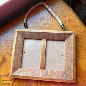 Hobby Lobby Brown Wooden Picture Frame with Rope Hanger